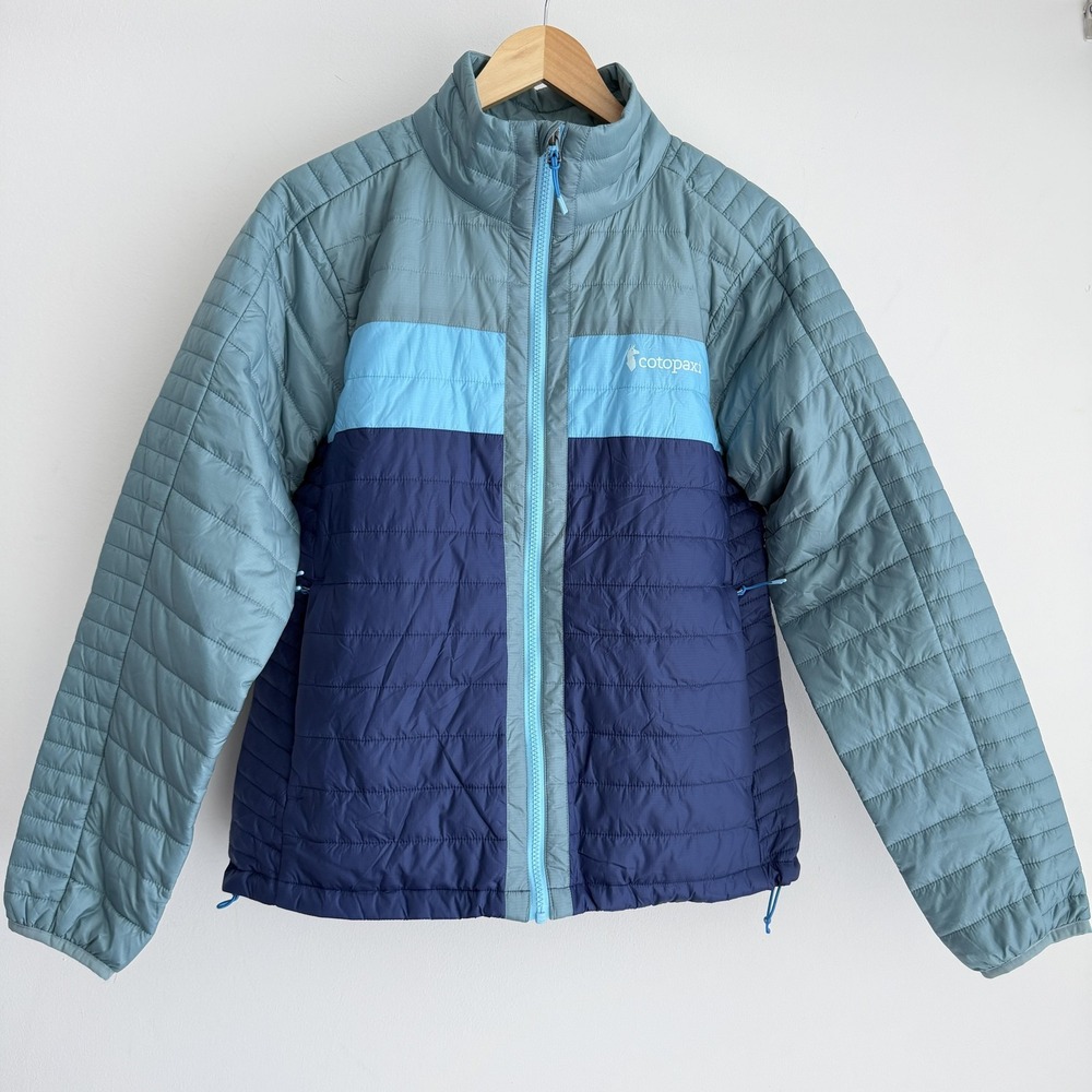 Cotopaxi Capi Jacket Womens Medium Blue Colorblock Quilted Insulated Puffer Hike
